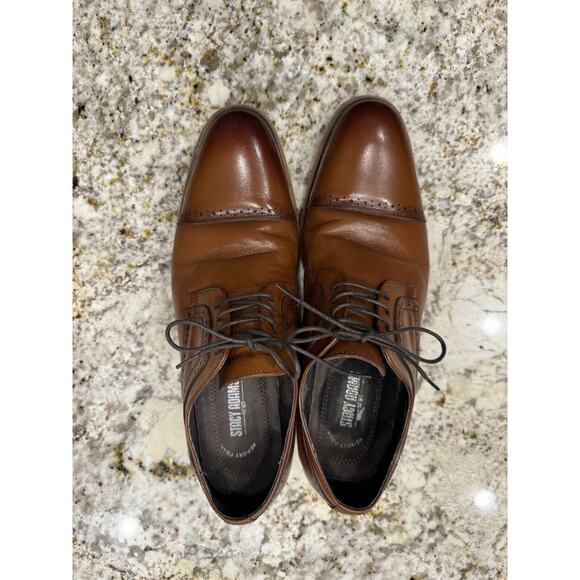 Stacy Adams Dickinson Cap Toe Oxford Brown 25066-221 Size 10.5 Work Date Wedding - Picture 1 of 7